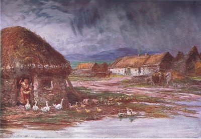 A Village in Achill, from Peeps at Many Lands: Ireland Published by Adams & Charles, 1909 by Francis S. Walker